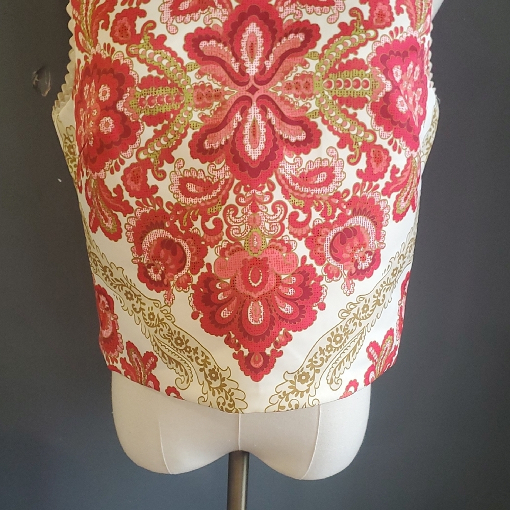 Flora Bea Oriental Sleeveless Crop Tank Top with Boxy Style Sz L - Picture 4 of 16